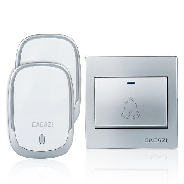 Cacazi Ac110-220v Wireless Doorbell Waterproof 1 Button+2