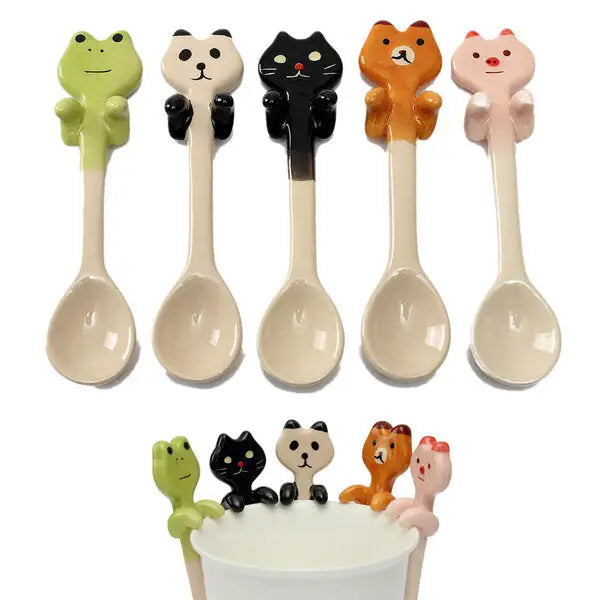 Cartoon Animal Ceramic Coffee Scoop Milk Tea Soup Spoon