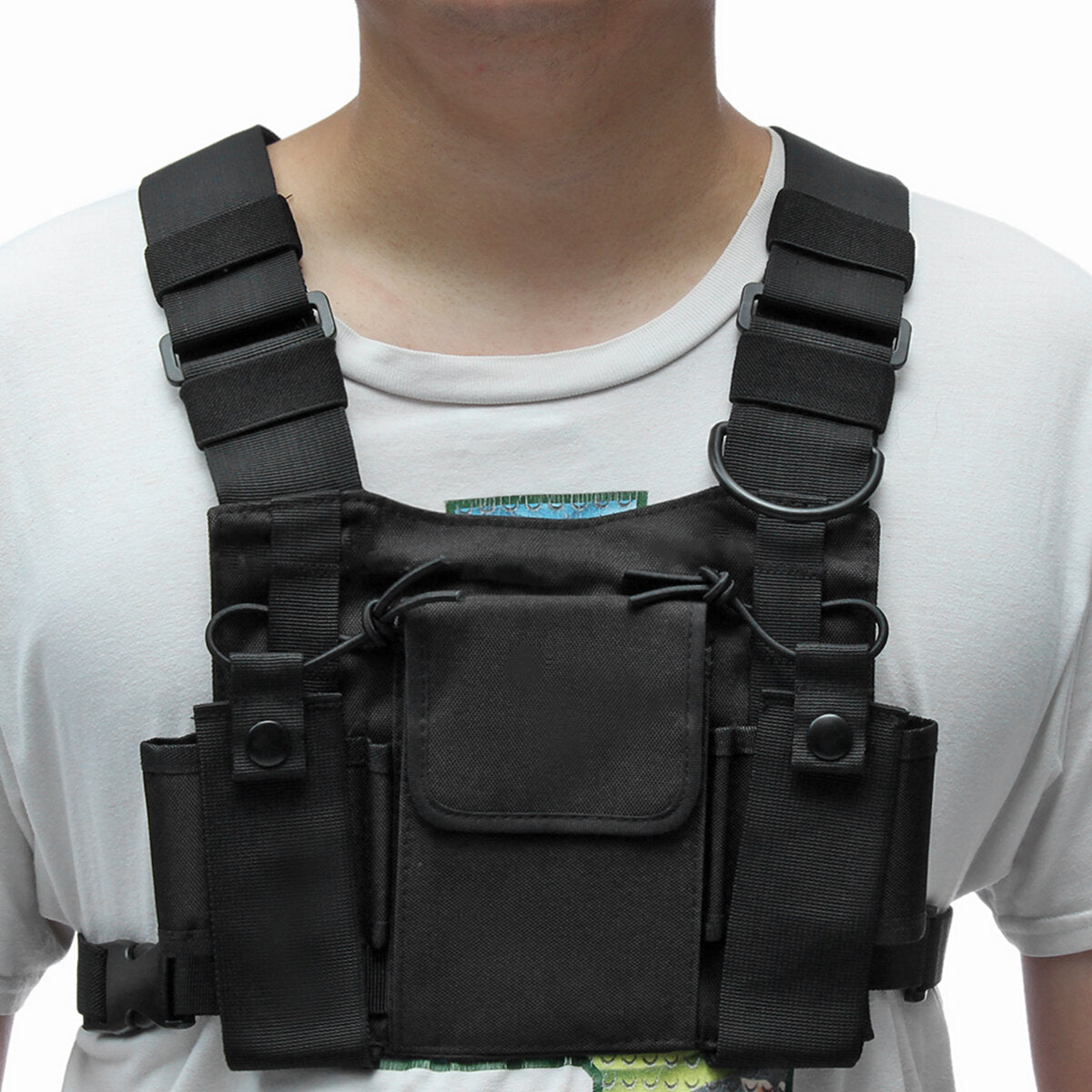 Chest 3 Pocket Harness Nylon Bag Pack Backpack Holster For