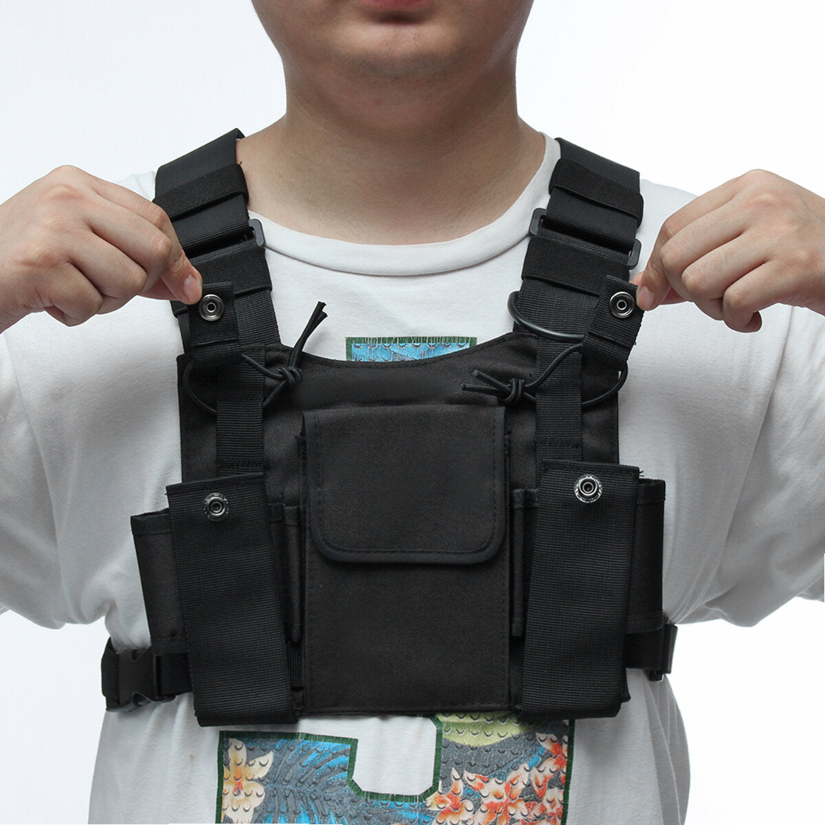 Chest 3 Pocket Harness Nylon Bag Pack Backpack Holster For