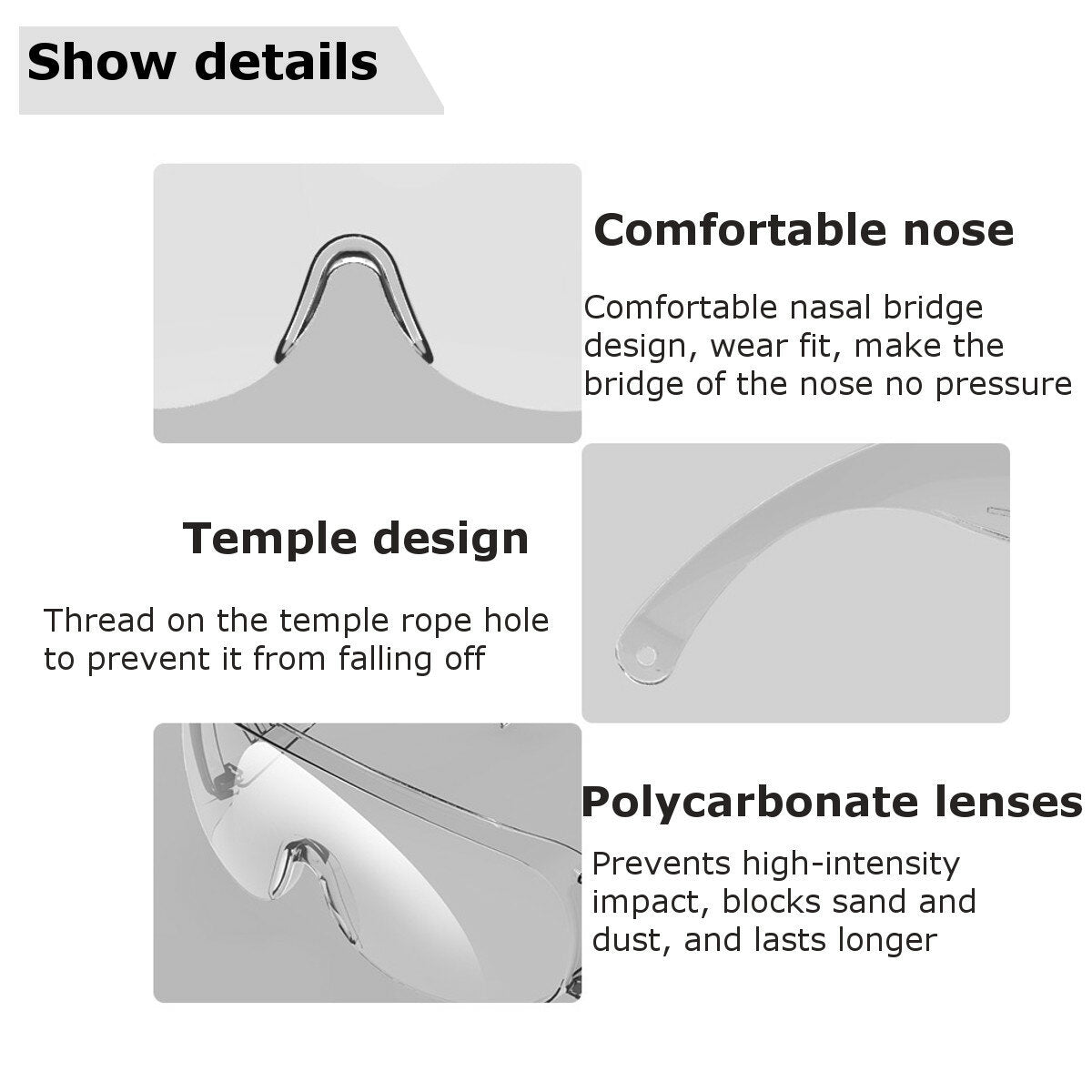 Children Adult Safety Goggles Anti Fog Dust Splash-proof