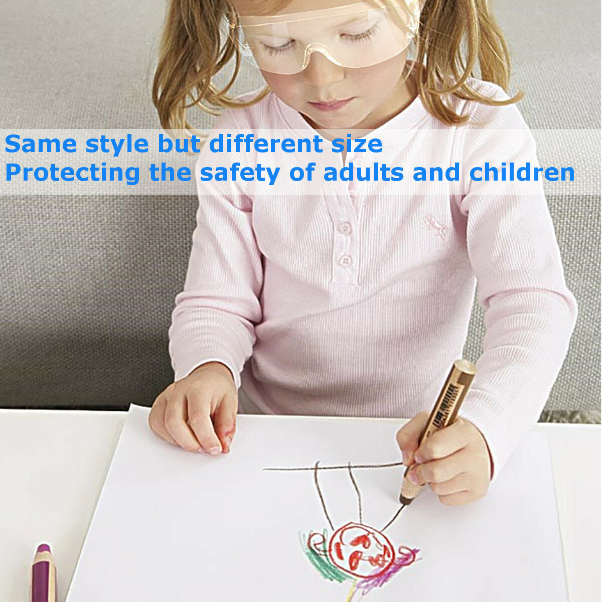 Children Adult Safety Goggles Anti Fog Dust Splash-proof