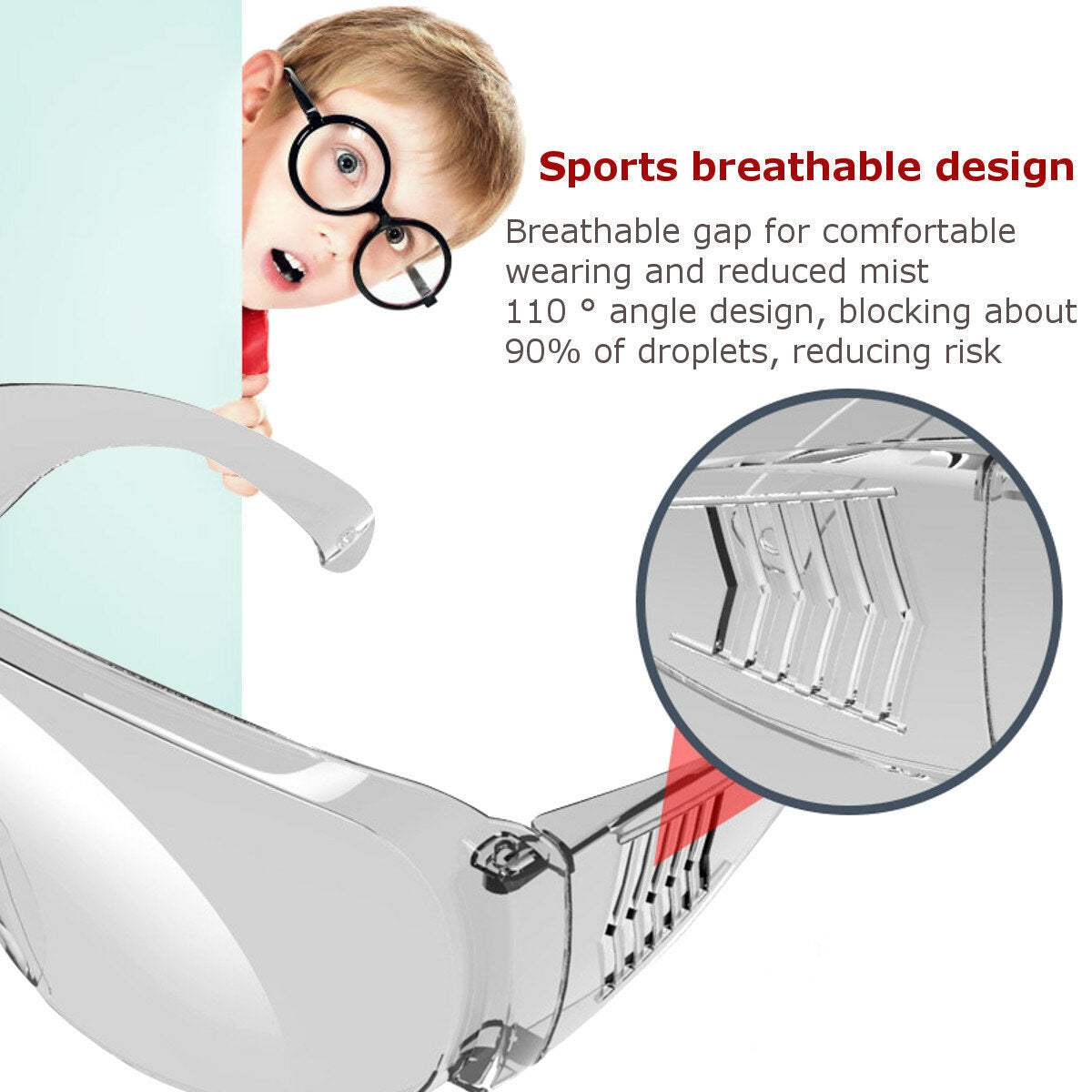 Children Adult Safety Goggles Anti Fog Dust Splash-proof