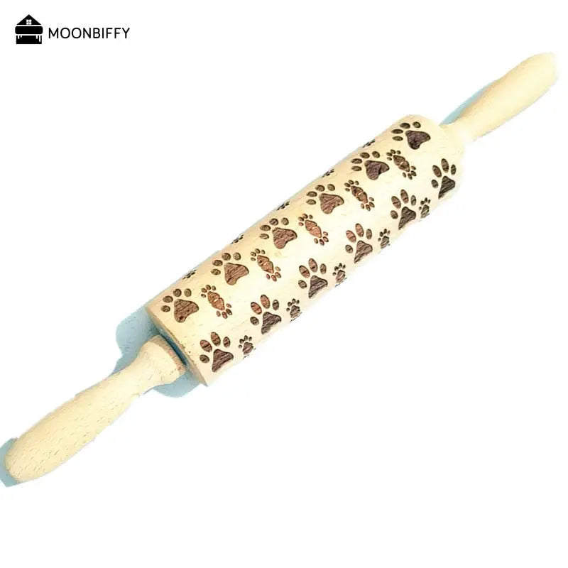 Christmas Rolling Pins: Wooden Embossing Baking Cookies