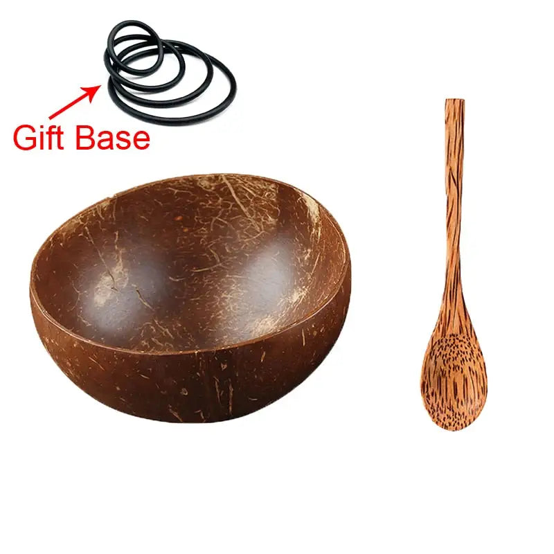 Coconut Bowl Spoon Set - Natural Tableware Home Decor