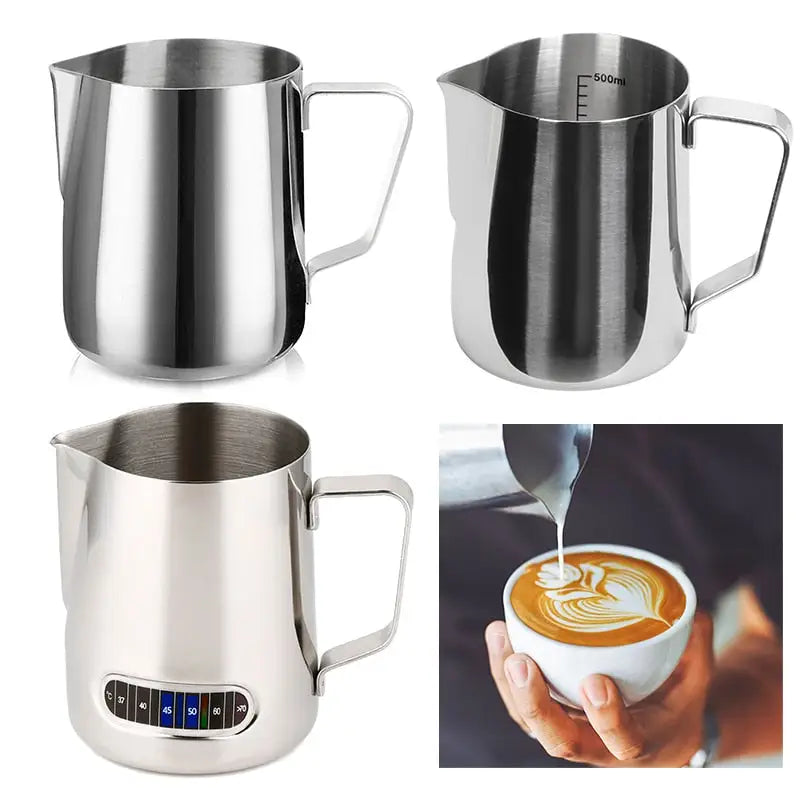 Coffee Milk Frothing Jug: Stainless Steel Barista Pitcher