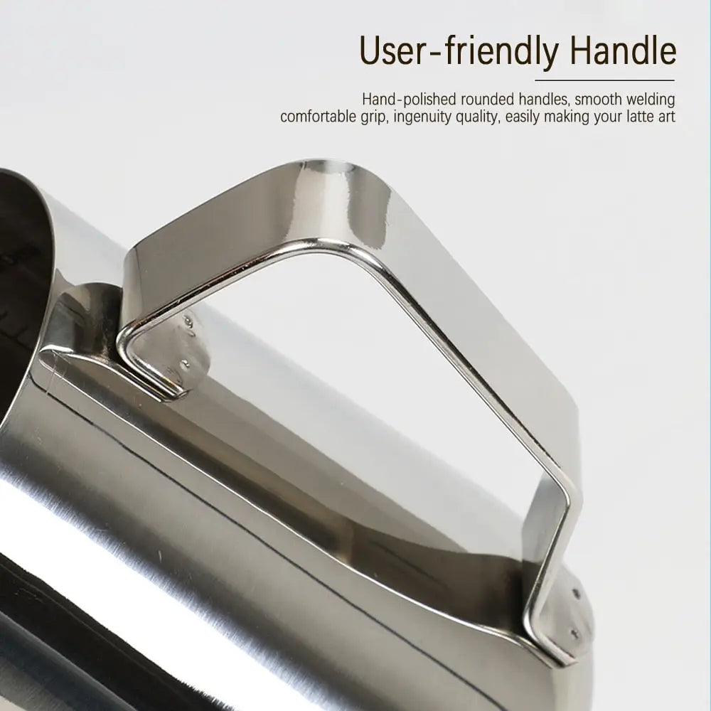 Coffee Milk Frothing Jug: Stainless Steel Barista Pitcher