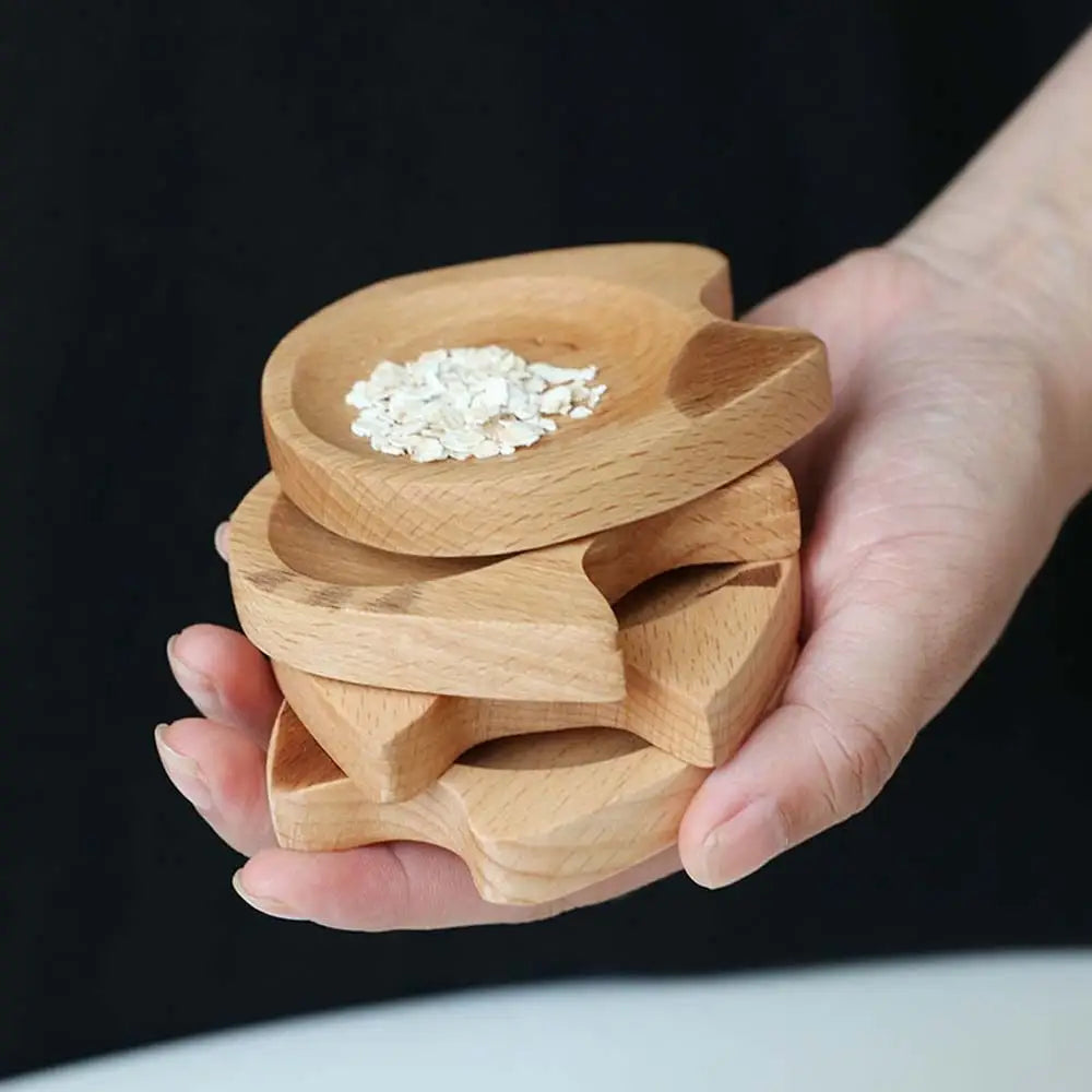 Creative Wooden Dipping Dish Cute Cat