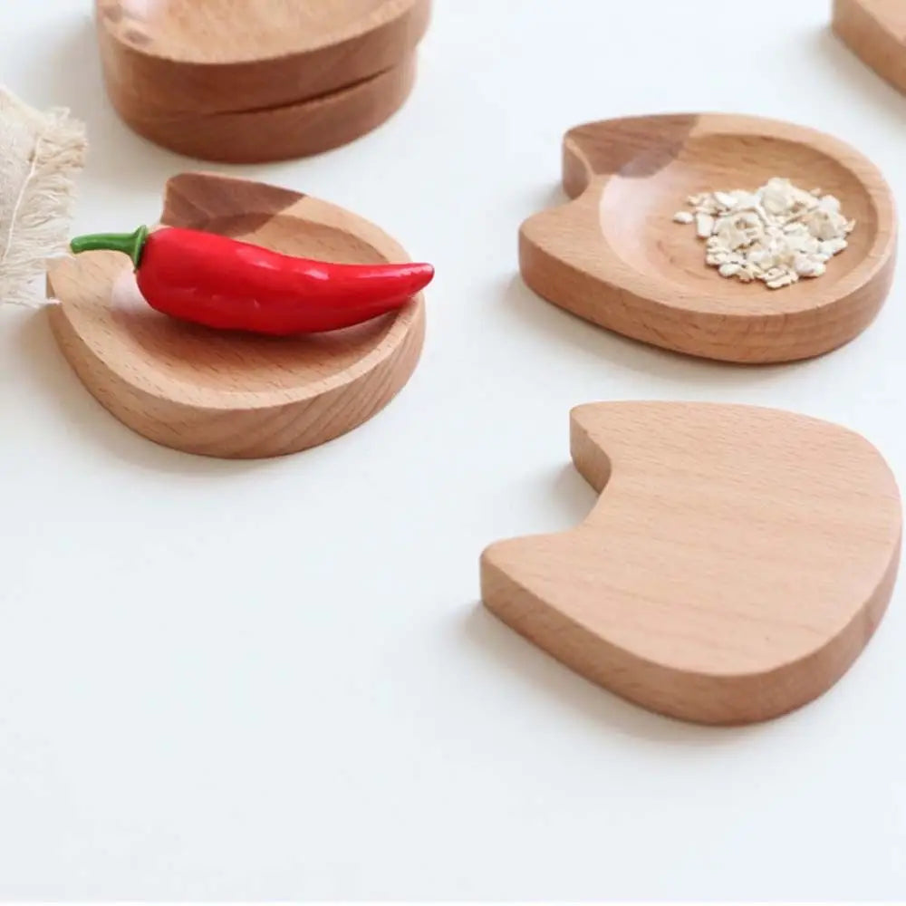 Creative Wooden Dipping Dish Cute Cat