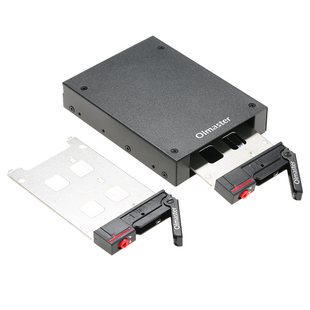 OImaster Hard Drive Enclosure 2.5'' SATA HDD SSD Dock 2 Drive Bays Mobile Rack with Key Lock Support Hot Swap