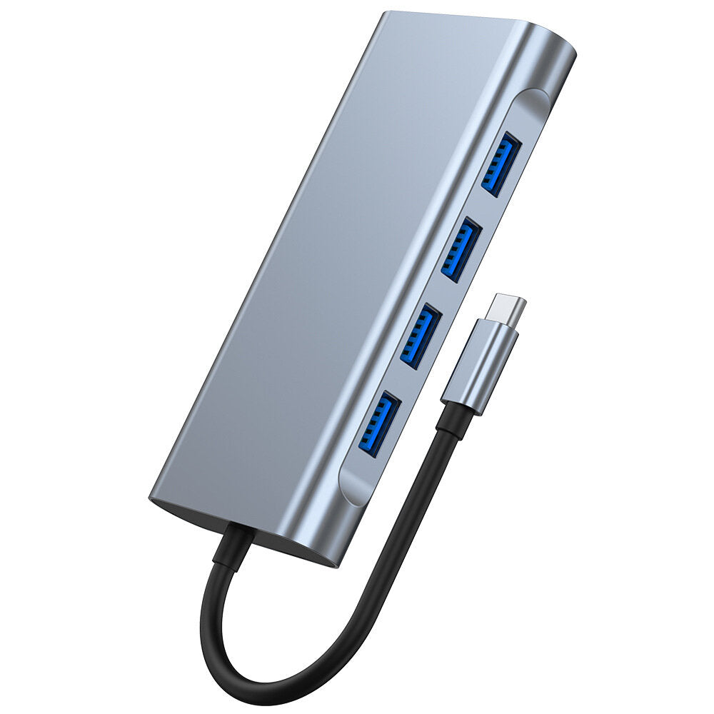 Mechzone 11 in 1 USB-C Hub Docking Station Type-C Adapter with USB3.0 USB2.0 PD 100W 4K HDMI-Compatible VGA 3.5mm Aux RJ45 100Mbps Ethernet SD/TF Card Reader Slot BYL-2110