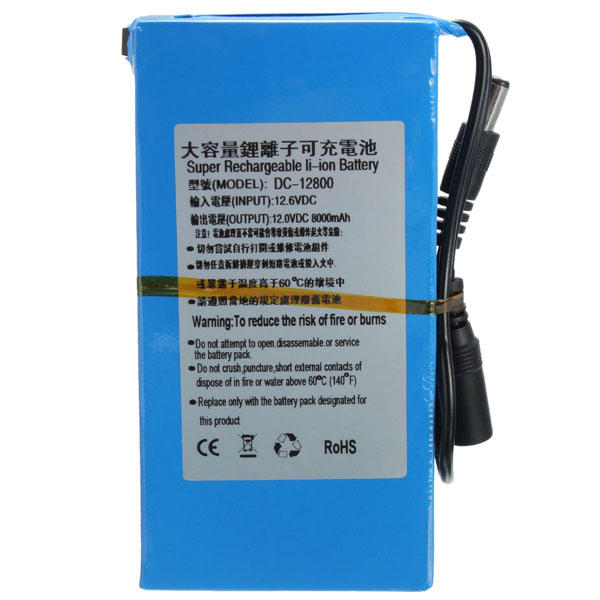 Dc 12v 8000mah Super Rechargeable Portable Lithium - Ion