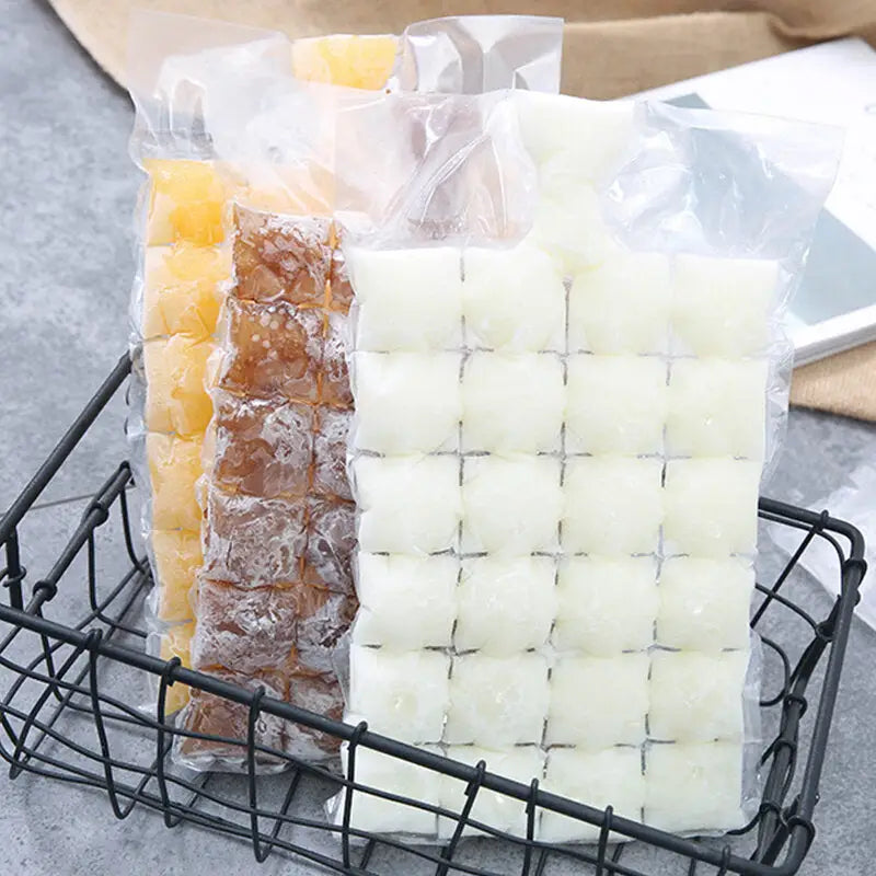 Disposable Ice Cube Mold Bags - Self-sealing