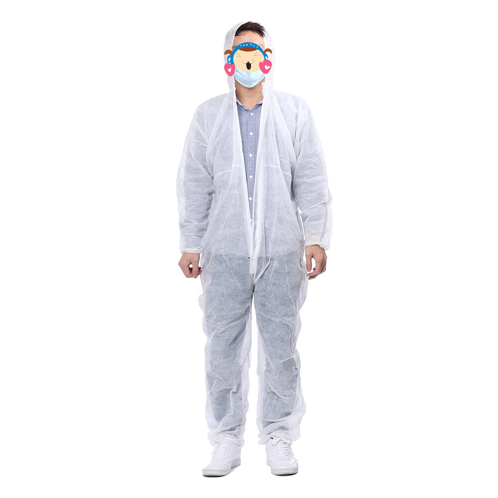 Disposable White Coveralls Dust Spray Suit Non-woven