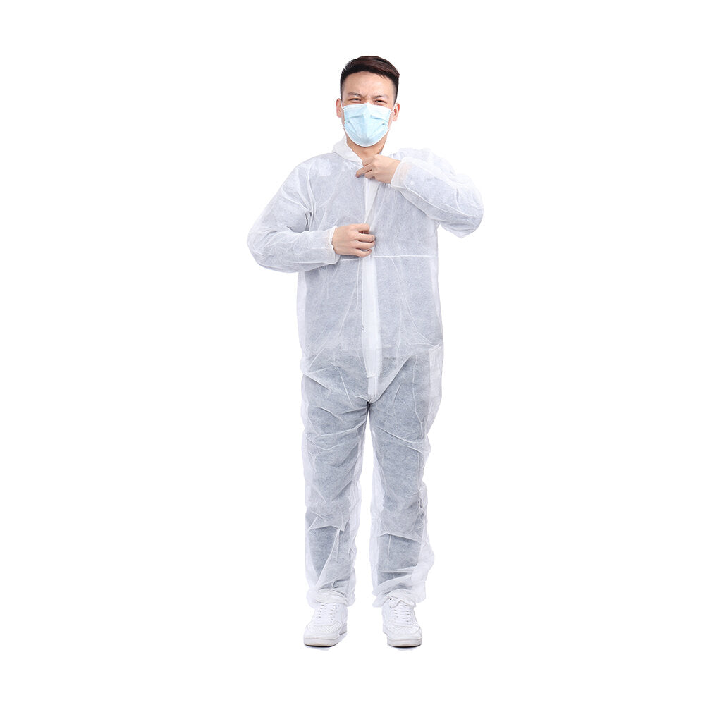 Disposable White Coveralls Dust Spray Suit Non-woven