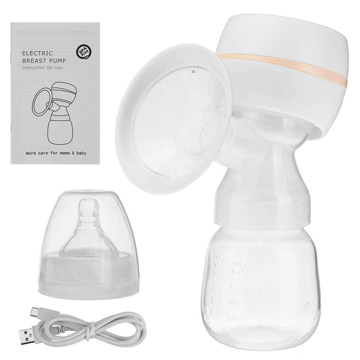 Electric Breast Pump Massager Mute Milk Feeding Collector