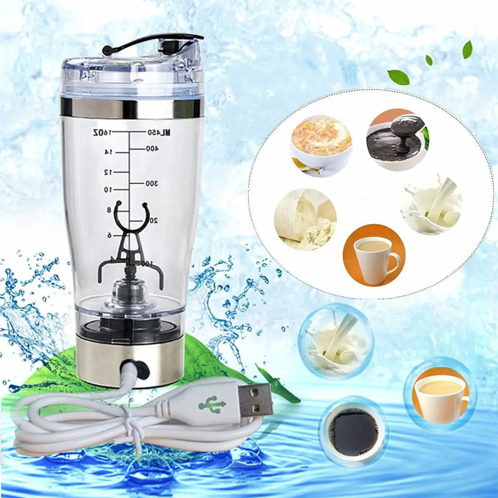 Electric Shaker Cup - 450ml Usb Fitness Protein