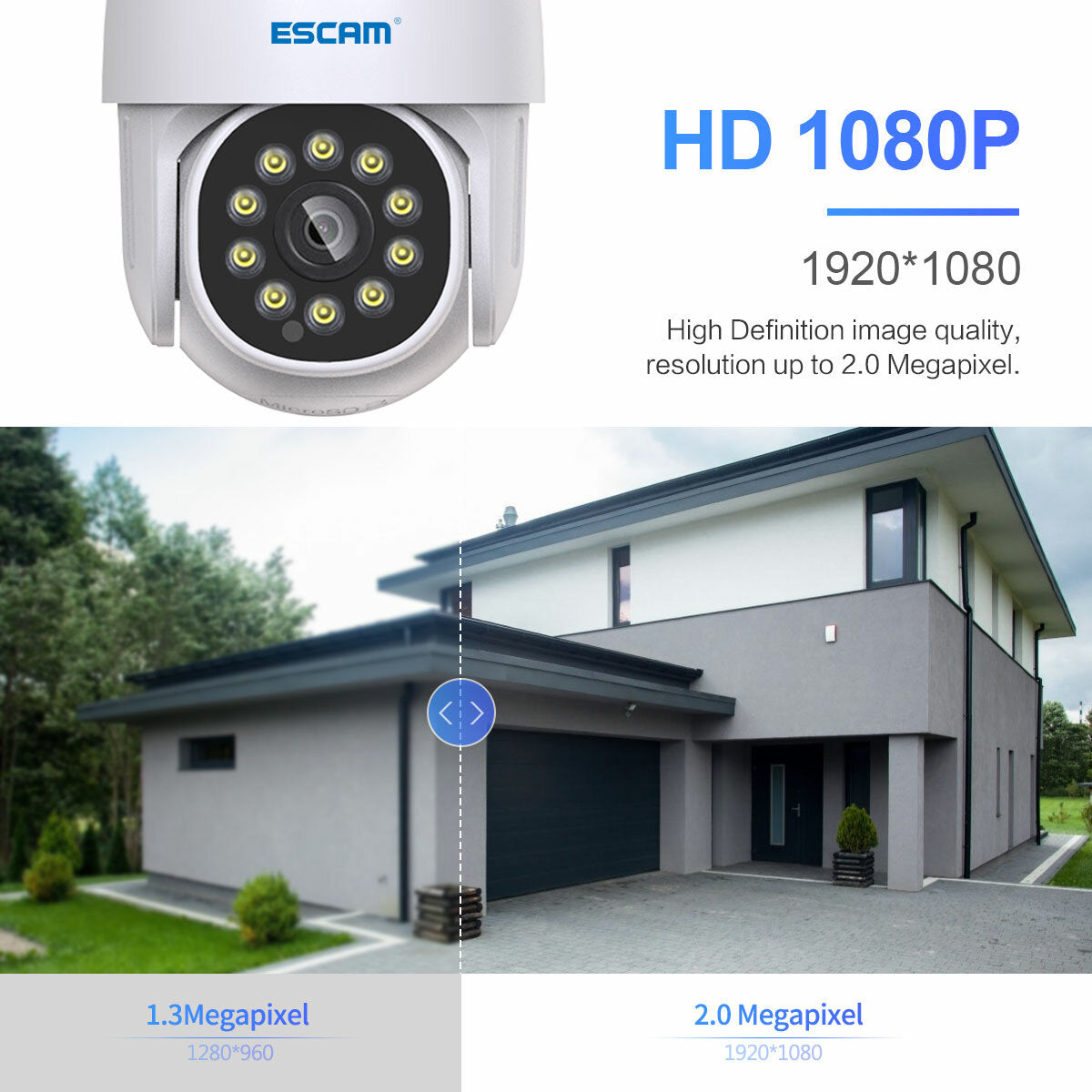 Escam Pt202 1080p Wifi Ip Camera Infrared Night Vision
