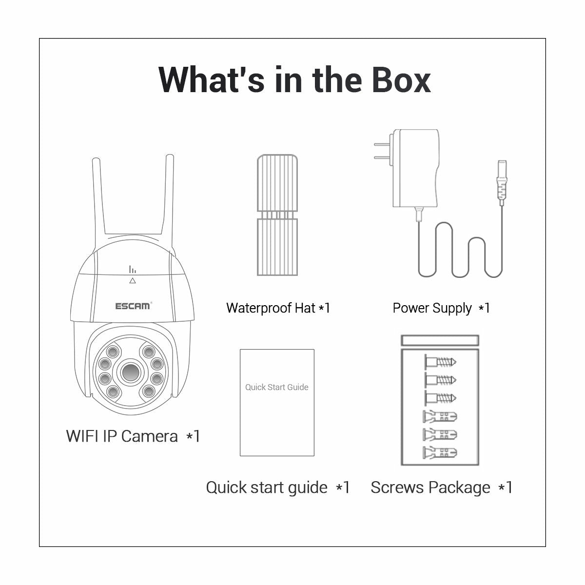 Escam Qf518 5mp Pan/tilt Ai Humanoid Detection Auto Tracking