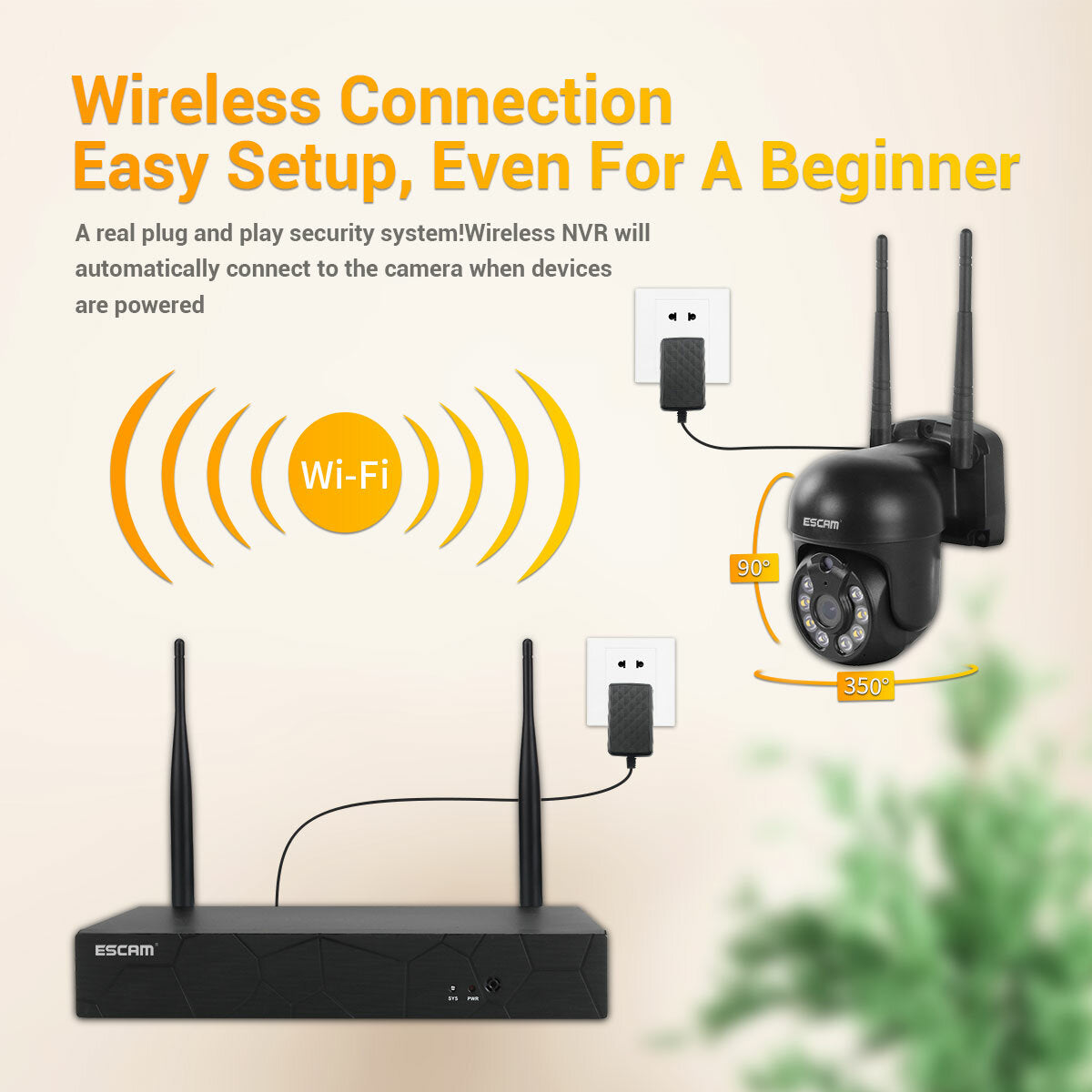 Escam Wnk614 8ch 3mp Wireless Dome Camera Cctv Security