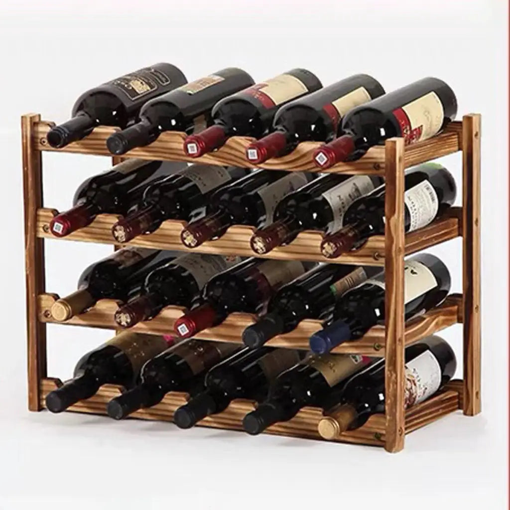 European Solid Wood Bottle Shelf Holder Creative Design