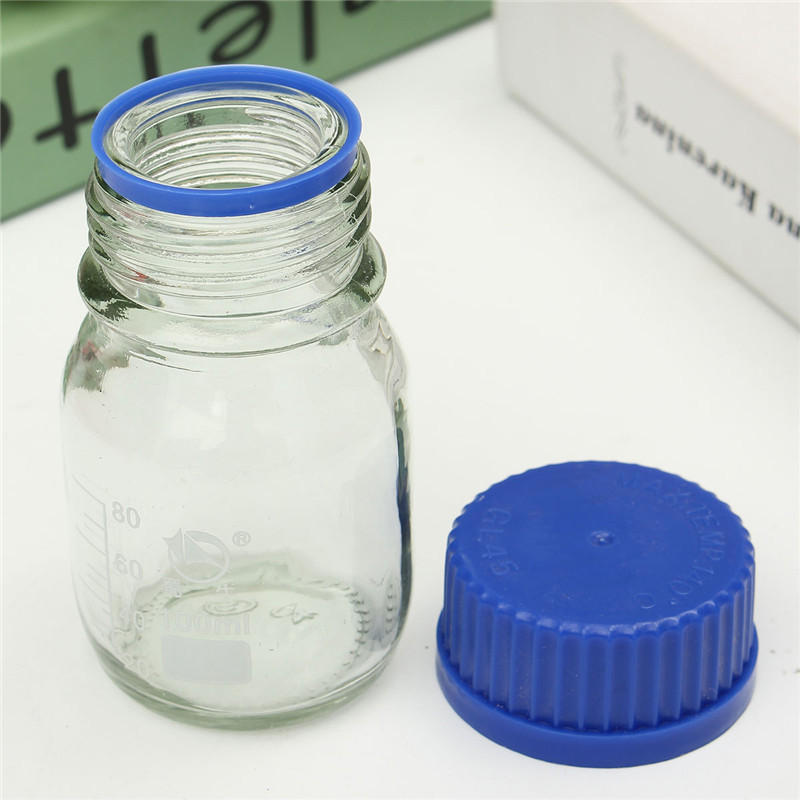 Experiment Glass Reagent Bottles Blue Screw Cap 100ml 250ml
