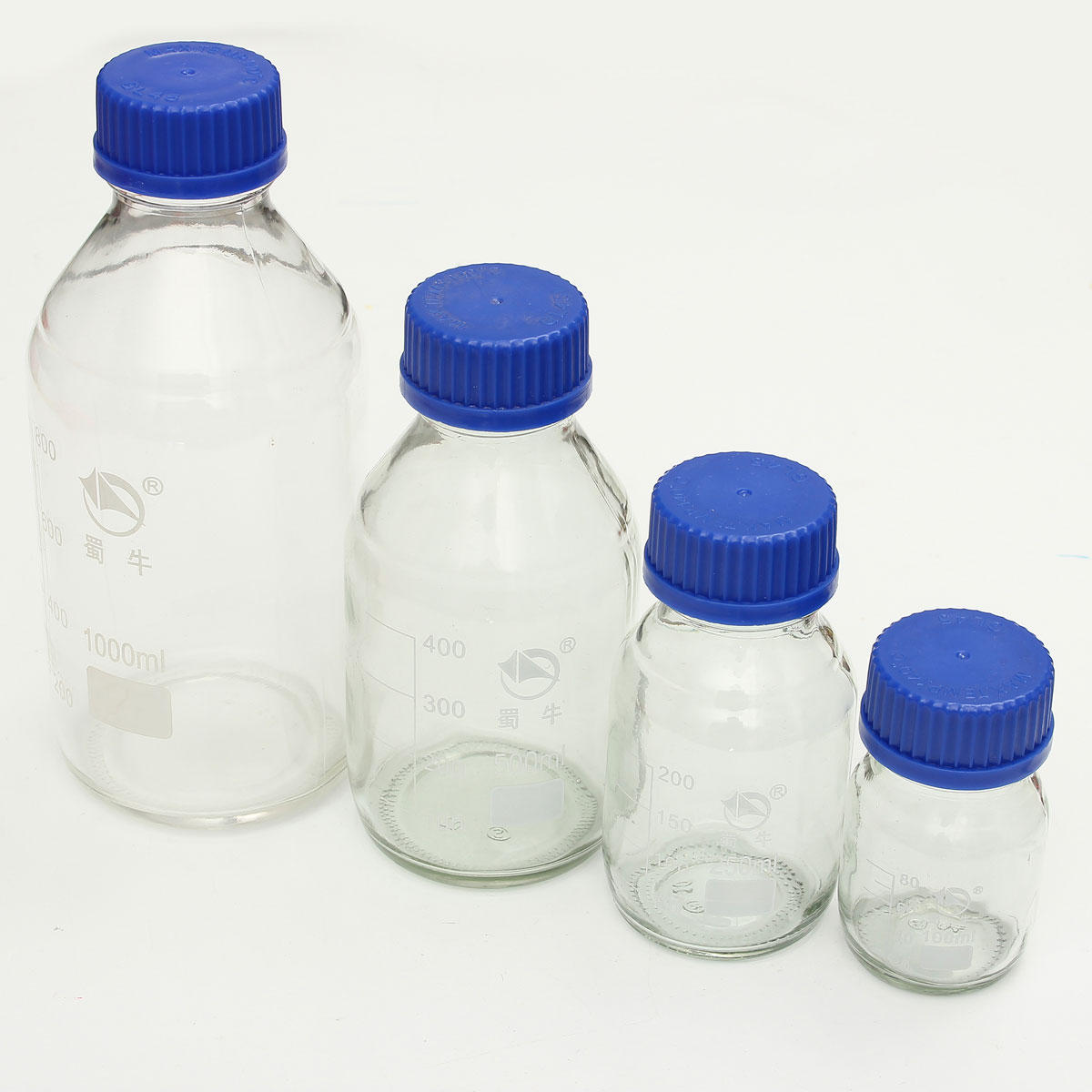 Experiment Glass Reagent Bottles Blue Screw Cap 100ml 250ml