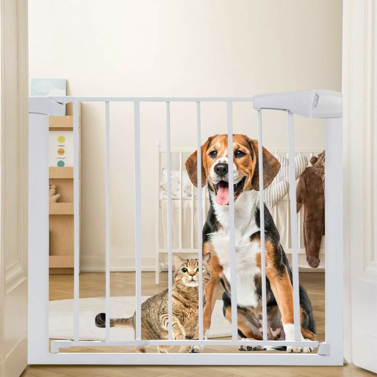 Extra Wide Baby Gate Fences Kids Play Large Pet With Swing
