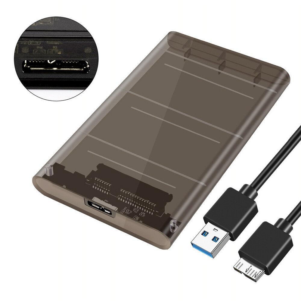 MnnWuu SATA3 to USB3.0 Hard Drive Enclosure Case Support 2.5 Inch SATA HDD SSD External Hard Disk Box for Desktop Laptop