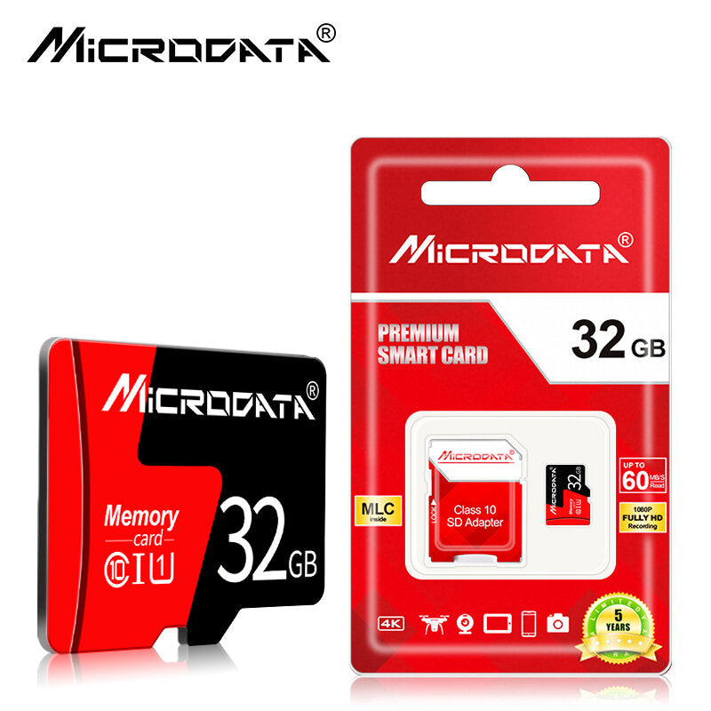 MicroData Class 10 High Speed Max 80Mb/s TF Memory Card 8GB 16GB 32GB 64GB 128GB With Card Adapter For Mobile Phone Tablet GPS Camera