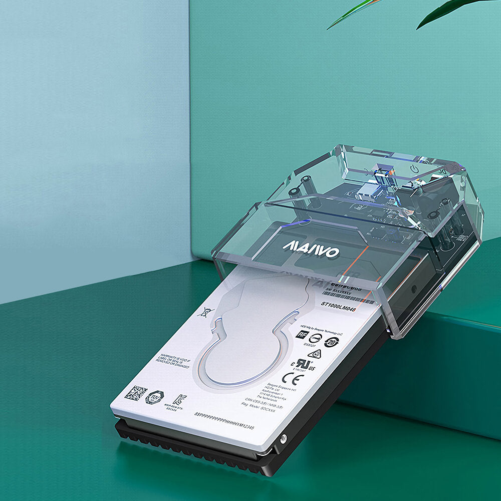 MAIWO K108S 2.5" SATA SSD HDD Docking Station Type-C to SATA Hard Drive Enclosure Transparent 5Gbps Hard Drive Case