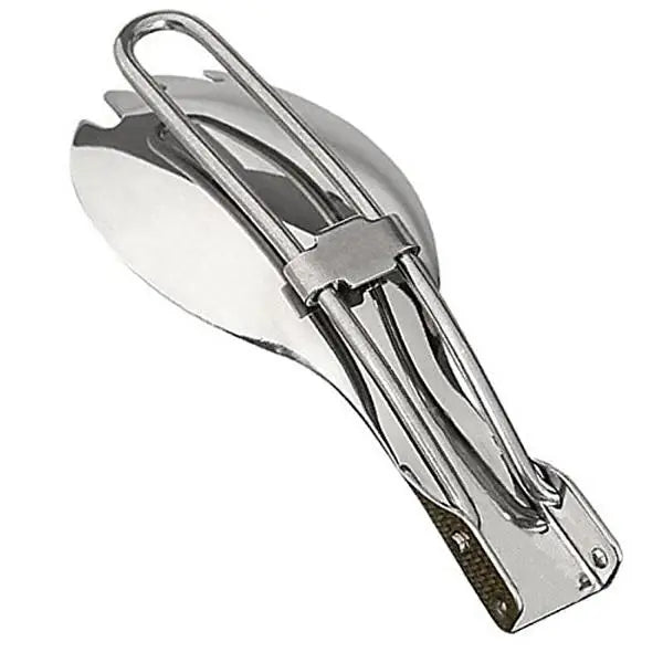 Foldable Stainless Steel Spork Spoon Fork Portable Cookout