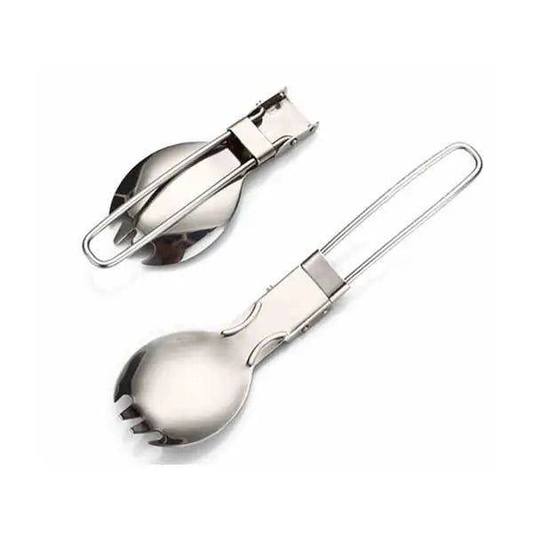 Foldable Stainless Steel Spork Spoon Fork Portable Cookout