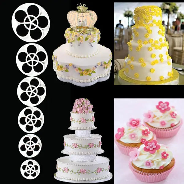 Fondant Cake Cutter Mold - 6pcs Plum Flower
