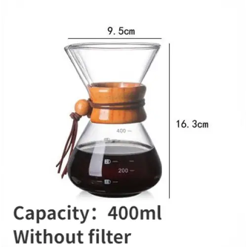 Glass Coffee Kettle Stainless Steel Brewer