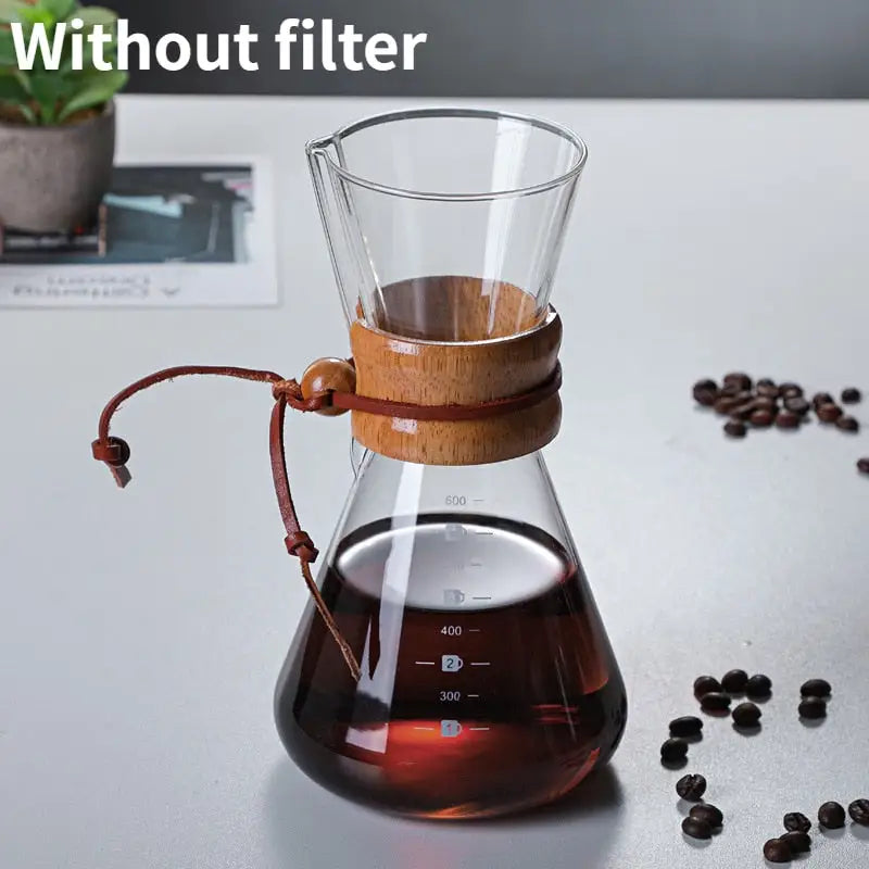 Glass Coffee Kettle Stainless Steel Brewer