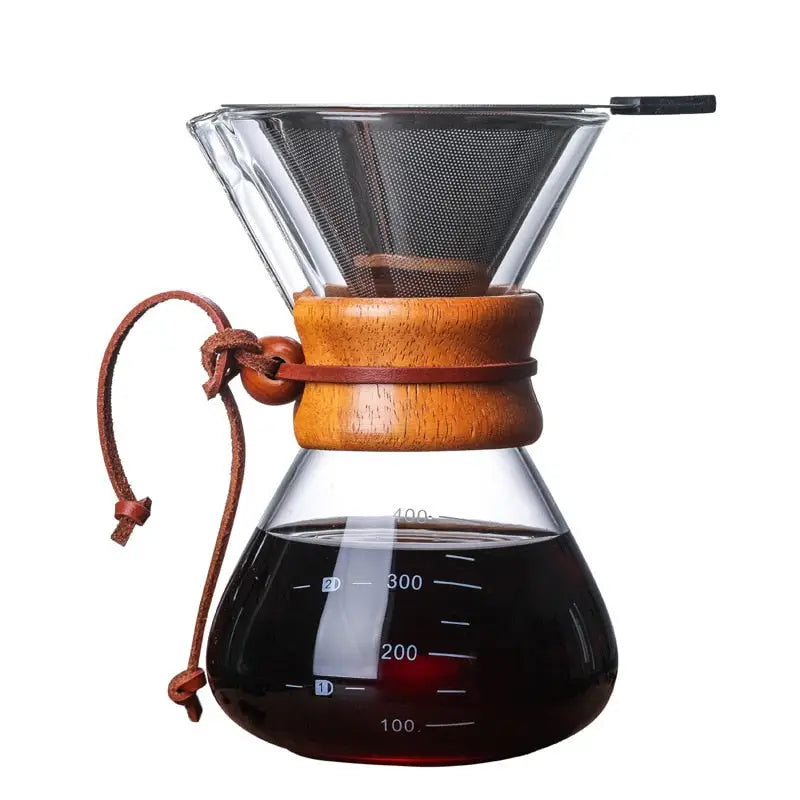 Glass Coffee Kettle Stainless Steel Brewer