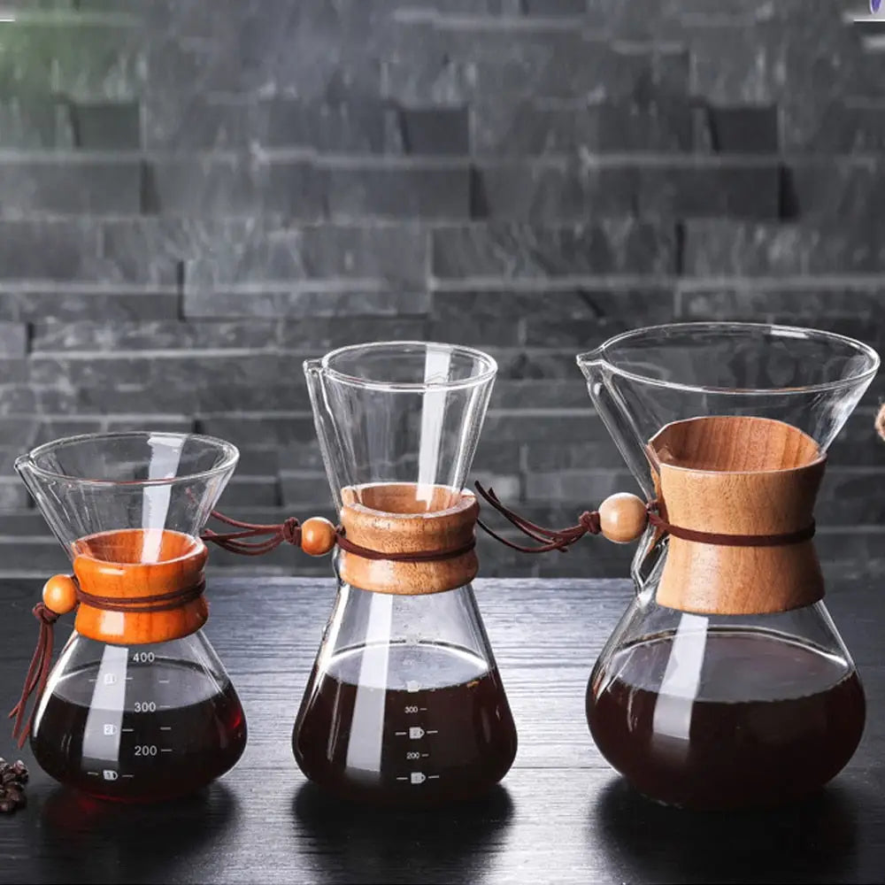 Glass Coffee Kettle Stainless Steel Brewer