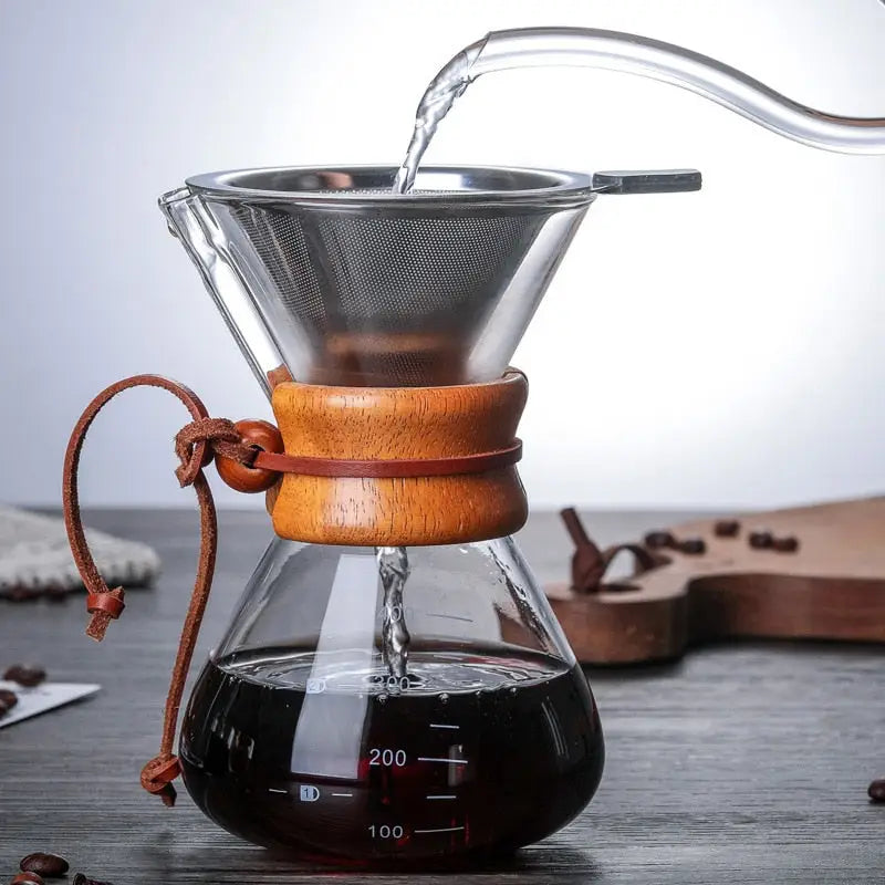 Glass Coffee Kettle Stainless Steel Brewer