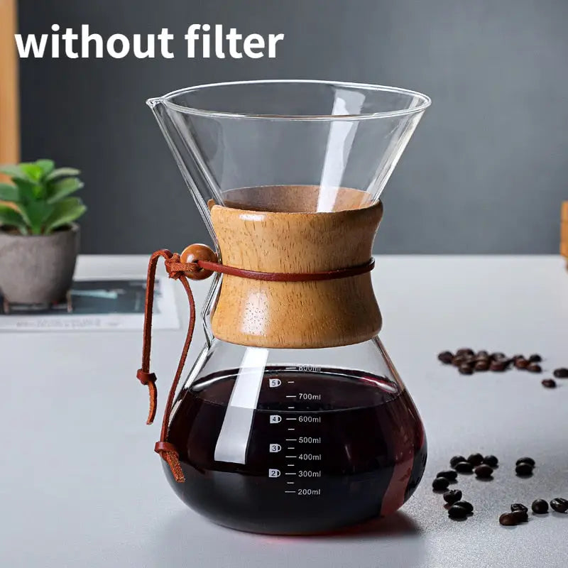 Glass Coffee Kettle Stainless Steel Brewer