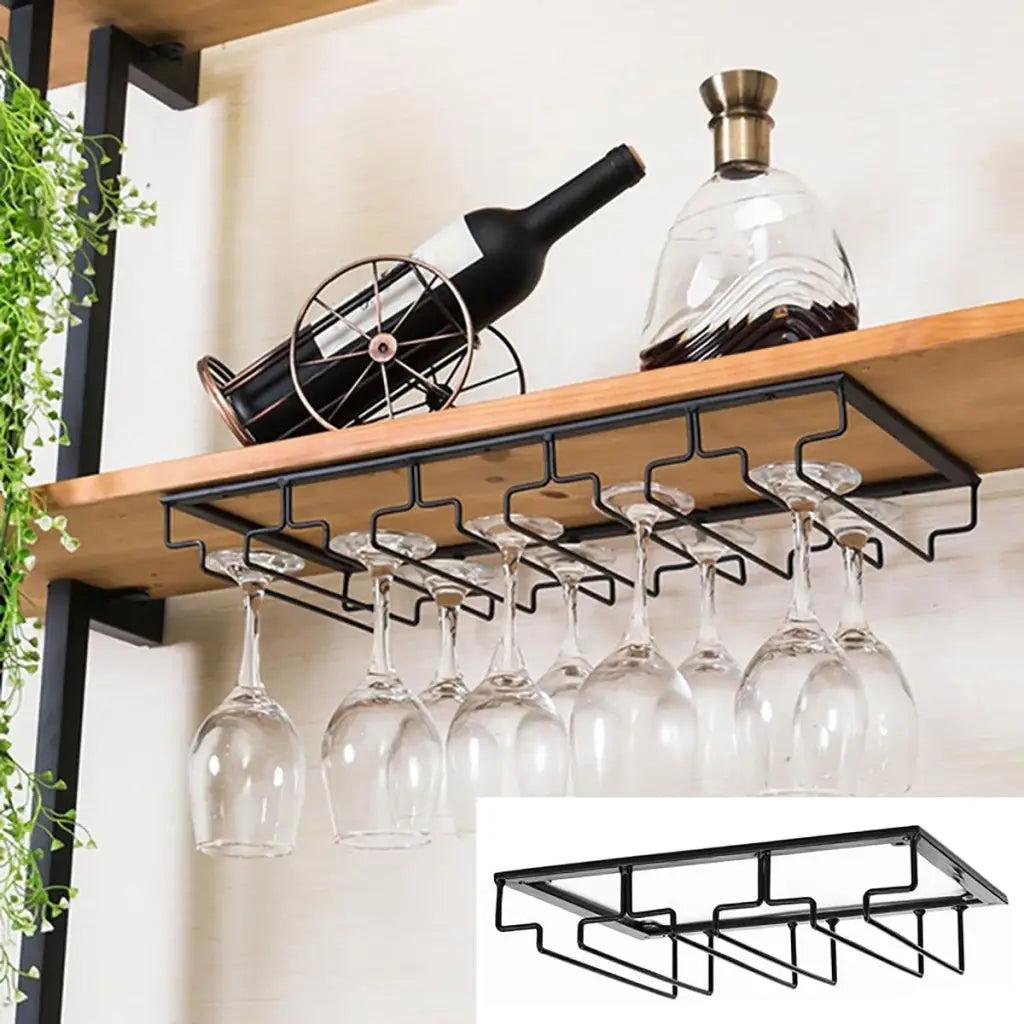 Glass Rack Holder - Cabinet Hanging Shelf