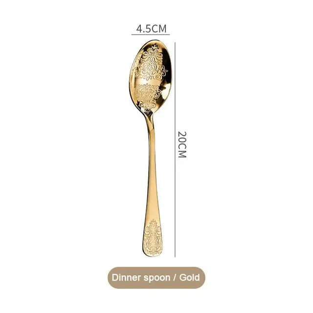 Gold Cutlery Set Luxury Flatware Kit