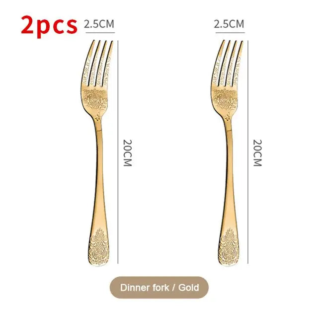 Gold Cutlery Set Luxury Flatware Kit