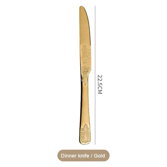 Gold Cutlery Set Luxury Flatware Kit