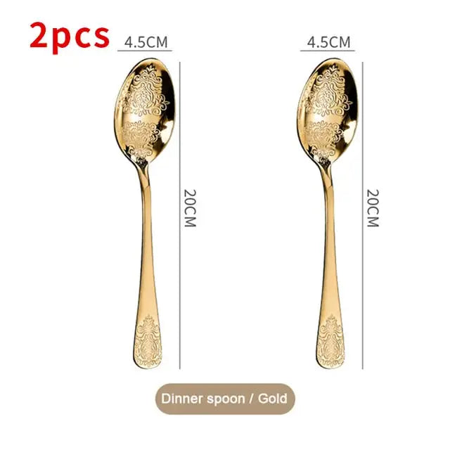 Gold Cutlery Set Luxury Flatware Kit