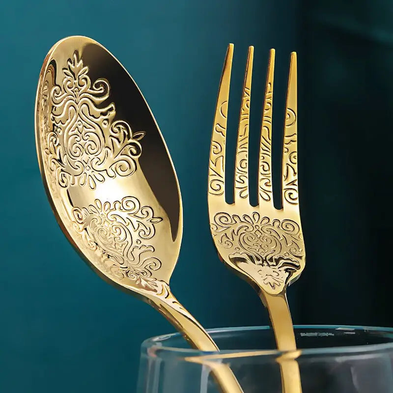 Gold Cutlery Set Luxury Flatware Kit