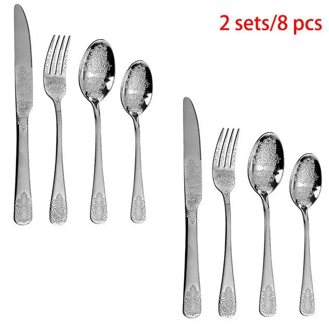 Gold Cutlery Set Luxury Flatware Kit