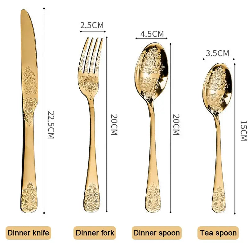 Gold Cutlery Set Luxury Flatware Kit