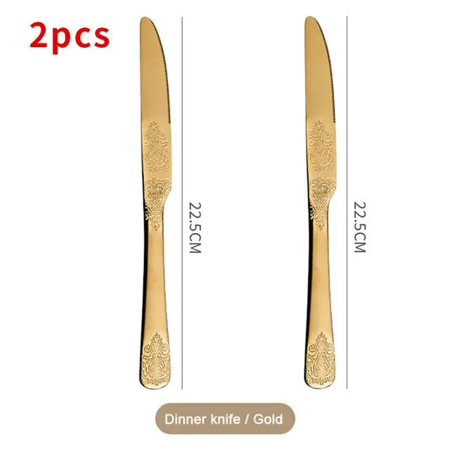 Gold Cutlery Set Luxury Flatware Kit