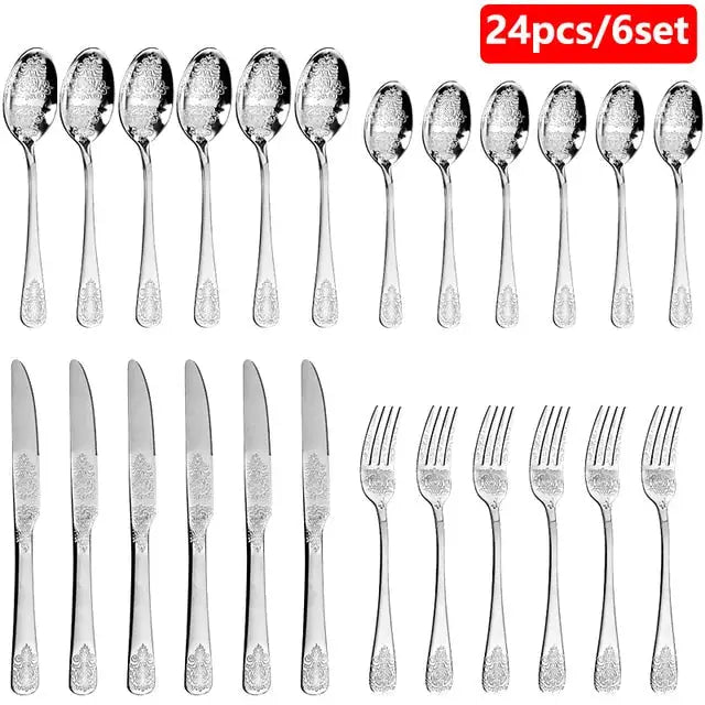 Gold Cutlery Set Luxury Flatware Kit